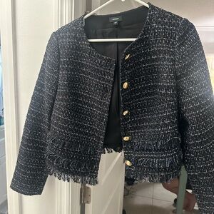 Express Black and Blue Tweed Blazer with Gold Buttons never worn